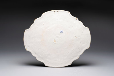 A blue and white Dutch Delft 'The Last Supper' plaque, 18th C.