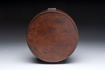A Chinese hardstone and mother-of-pearl embellished huanghuali box, 19th C.