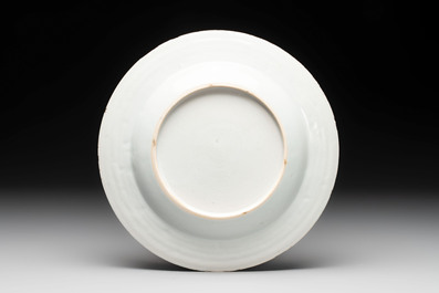 A Chinese famille rose 'Rebecca at the well' plate, Qianlong, ca. 1750