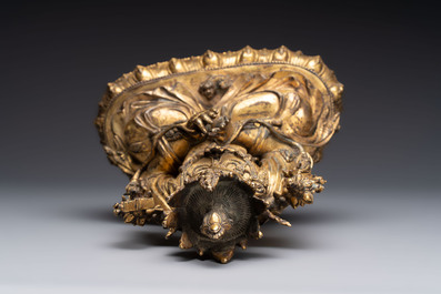 An extremely rare and fine Chinese gilt-bronze Buddha, inscribed 大明正統己未金川比丘昌靜捐資命工造, Zhengtong mark and of the period, dated 1439
