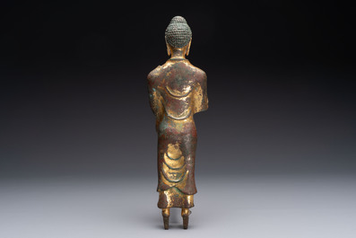 A fine Chinese gilt-bronze standing Buddha, Dali Kingdom, Yunnan, 11/12th C.
