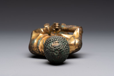 A fine Chinese gilt-bronze standing Buddha, Dali Kingdom, Yunnan, 11/12th C.