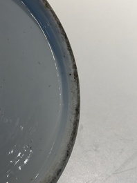 A rare Chinese blue and white cylindrical box and cover for the Thai or Vietnamese market, Jin Tang Fa Ji 錦堂發記 mark, Daoguang