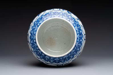 A Chinese blue and white 'birds among flowering branches' vase, Kangxi mark, 19th C.
