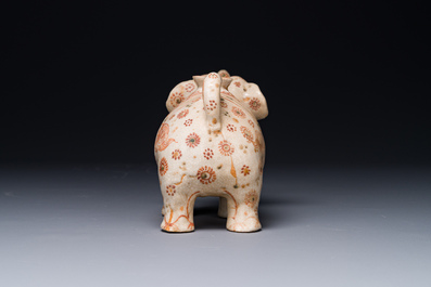 A rare Annamese or Vietnamese polychrome-enamelled 'elephant' jug, 16th C.