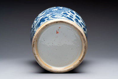 A Chinese blue and white 'dragon' vase, 19th C.