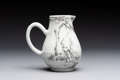 A Chinese grisaille semi-erotic 'La Nourriture' nine-piece tea service, Qianlong