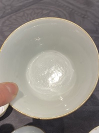 A set of seven Chinese famille rose nesting bowls with narrative design, Daoguang