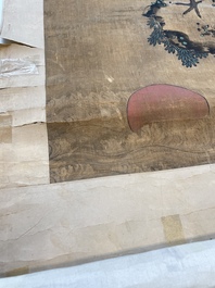 Follower of Lu Ji 呂紀 (1439&mdash;1505): 'Eagle and sunrise', ink and colour on silk, Ming or later