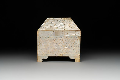 An Indo-Portuguese mother-of-pearl casket, Gujarat, 18th C.
