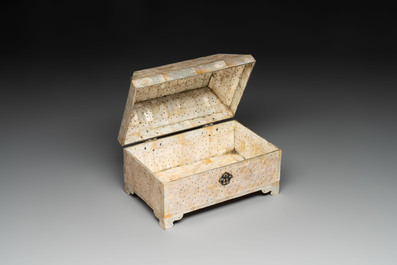 An Indo-Portuguese mother-of-pearl casket, Gujarat, 18th C.