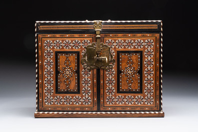 A rare bone-inlaid Nasrid-style table cabinet, Spain, 19th C.