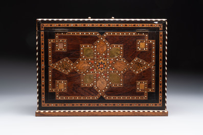 A rare bone-inlaid Nasrid-style table cabinet, Spain, 19th C.
