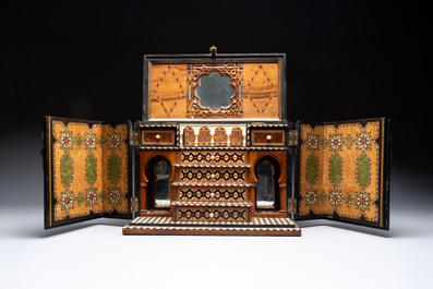 A rare bone-inlaid Nasrid-style table cabinet, Spain, 19th C.