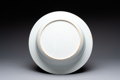 A large Chinese famille rose 'peacocks' basin, Qianlong, ca. 1760 - 1770