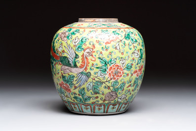 A Chinese famille rose Milefo Buddha, a famille verte jar, and a conical bowl, Zhu Mao Ji 朱茂記造 mark, 19/20th C.