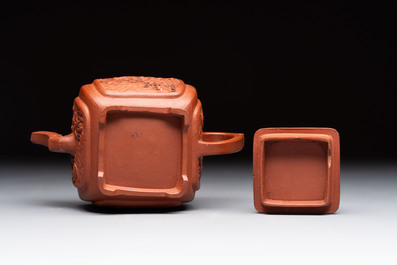 A Chinese famille rose capucin-brown-ground teapot and a Yixing stoneware teapot, Kangxi/Qianlong