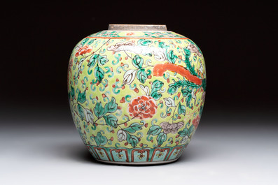 A Chinese famille rose Milefo Buddha, a famille verte jar, and a conical bowl, Zhu Mao Ji 朱茂記造 mark, 19/20th C.