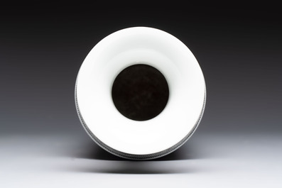A Chinese famille rose 'Sanxing' vase, Qianlong mark, 20th C.