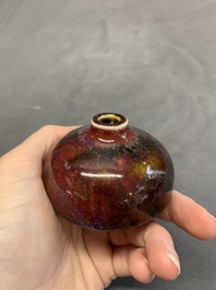 A Chinese flamb&eacute;-glazed water pot, Ju Shun Mei Yu Tang Zhi 聚順美玉堂製 mark, 19th C.