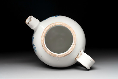 A blue and white Brussels faience drug or syrup jar, inscribed 'S.PAPAV.RHEAD.', ca 1700