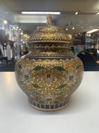 Four pairs of Chinese cloisonn&eacute; vases, 20th C.