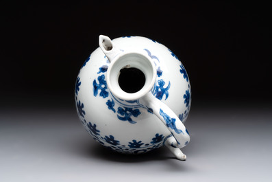 A Chinese blue and white ovoid jug after a Southern European example, Kangxi