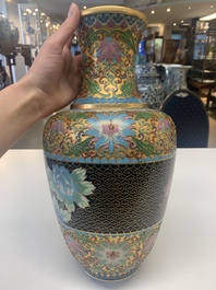 Four pairs of Chinese cloisonn&eacute; vases, 20th C.