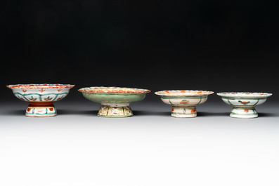 Six Chinese Thai market Bencharong-style wares and two Thai Sawankhalok wares, 15/19th C.