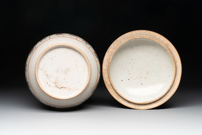 Six Chinese Thai market Bencharong-style wares and two Thai Sawankhalok wares, 15/19th C.