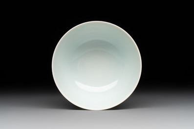 A fine Chinese famille rose 'peony' cup, Qianlong mark and of the period