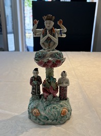 A Chinese famille rose two-piece group of Doumu 斗母 and attendants, Republic