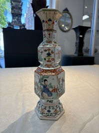 A Chinese wucai jar and cover, a famille verte vase, a dish and three plates, Kangxi