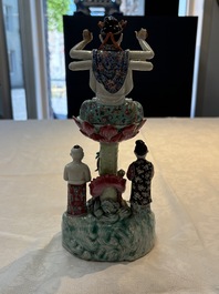 A Chinese famille rose two-piece group of Doumu 斗母 and attendants, Republic