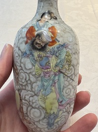 A Chinese famille rose and grisaille 'Zhongkui' vase, Daoguang mark, 20th C.