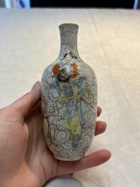 A Chinese famille rose and grisaille 'Zhongkui' vase, Daoguang mark, 20th C.
