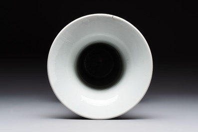 A Chinese blue and white 'riverscape' 'yenyen' vase, 19th C.