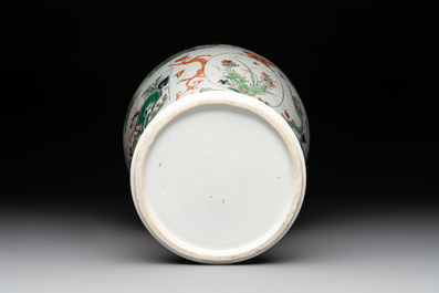A fine Chinese famille verte 'mythical creatures' vase, Kangxi