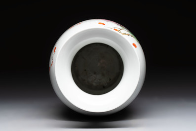 A Chinese famille rose 'birds among flowering branches' vase, Qianlong mark, Republic