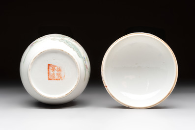 A group of 17 Chinese famille rose wares, Guangxu, Jiangxi Chupin 江西出品, Xu Fumao 徐福茂 marks, 19/20th C.