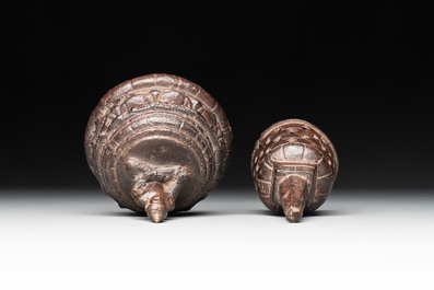 A varied collection of eight bronze Buddha figures, South Asia, 18/19th C.