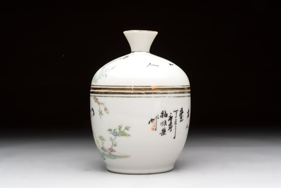 A group of 17 Chinese famille rose wares, Guangxu, Jiangxi Chupin 江西出品, Xu Fumao 徐福茂 marks, 19/20th C.