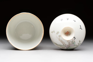 A group of 17 Chinese famille rose wares, Guangxu, Jiangxi Chupin 江西出品, Xu Fumao 徐福茂 marks, 19/20th C.