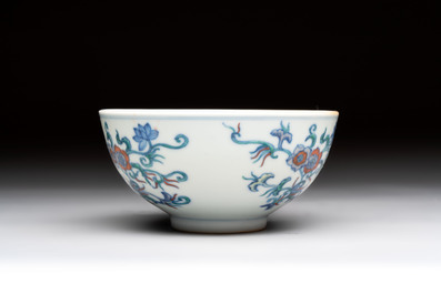 A Chinese doucai bowl with floral design, Wen Tang Ya Zhi 文棠雅制 mark, Daoguang