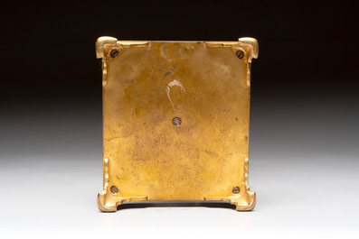 An Orientalist gilt and tinned bronze inkwell, probably France, 19th C.