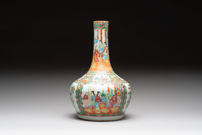 Four Chinese Canton famille rose vases, 19th C.