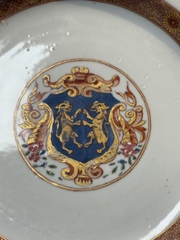 A Chinese famille rose armorial plate with the arms of Carter for the English market, Kangxi, ca. 1722