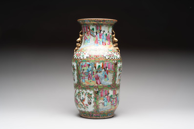 Four Chinese Canton famille rose vases, 19th C.