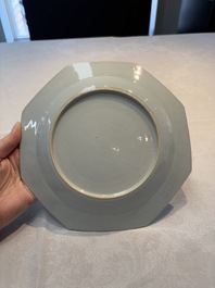 A set of five Chinese famille rose armorial plates with the arms of Simpson impaling Brydges for the English market, Qianlong, ca. 1760
