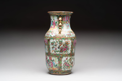 Four Chinese Canton famille rose vases, 19th C.